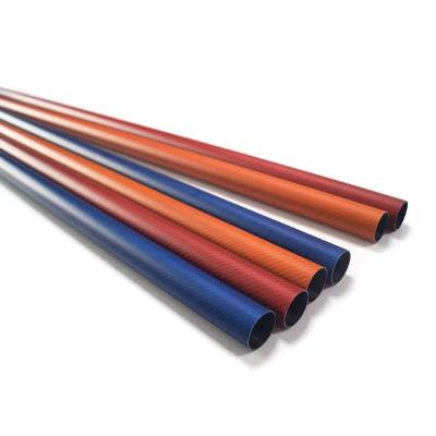 High quality 3K 100% customization odm/oem Colored carbon fiber tube purple yellow silver