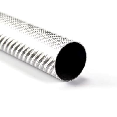 silver carbon fiber tube cnc cutting 3k twill glossy surface carbon fibre pipe